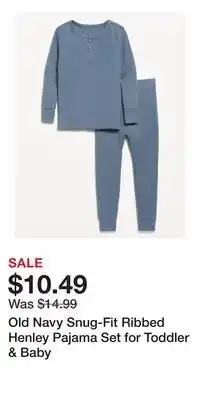 Old Navy Old Navy Snug-Fit Ribbed Henley Pajama Set for Toddler & Baby offer
