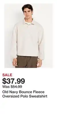 Old Navy Old Navy Bounce Fleece Oversized Polo Sweatshirt offer