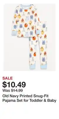 Old Navy Old Navy Printed Snug-Fit Pajama Set for Toddler & Baby offer