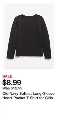Old Navy Old Navy Softest Long-Sleeve Heart-Pocket T-Shirt for Girls offer