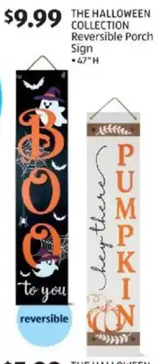 Aldi The halloween collection reversible porch sign offer