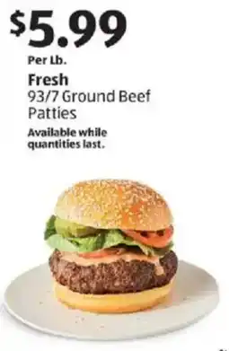 Aldi Fresh 93/7 Ground Beef Patties offer