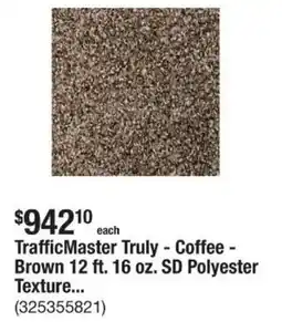 The Home Depot Traffic Master Truly Coffee Brown SD Polyester Texture... offer