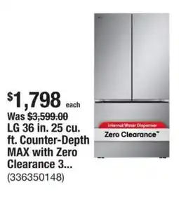 The Home Depot LG 36 in. 25 cu. ft. Counter-Depth MAX with Zero Clearance 3... offer