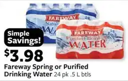 Fareway Fareway Spring or Purified Drinking Water offer