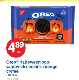 Lidl Oreo Halloween boo! sandwich cookies, orange creme offer