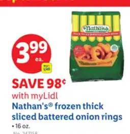 Lidl Nathan's frozen thick sliced battered onion rings offer