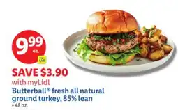 Lidl Butterball fresh all natural ground turkey, 85% lean offer