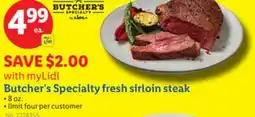 Lidl Butcher's Specialty fresh sirloin steak offer