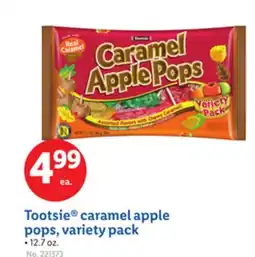 Lidl Tootsie caramel apple pops, variety pack offer