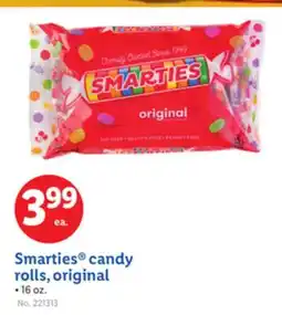 Lidl Smarties candy rolls, original offer