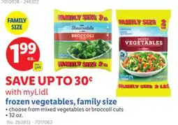 Lidl frozen vegetables, family size offer