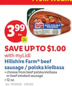 Lidl Hillshire Farm beef sausage/polska kielbasa offer