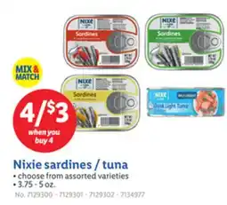 Lidl Nixie sardines/tuna offer