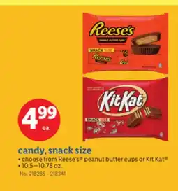 Lidl candy, snack size offer