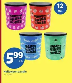 Lidl 12 oz. Halloween candle offer