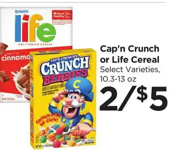Food 4 Less Cap'n Crunch or Life Cereal offer