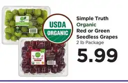 Food 4 Less Simple Truth Organic Red or Green Seedless Grapes offer