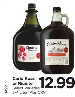 Food 4 Less Carlo Rossi or Riunite offer