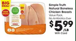 Ralphs Simple Truth Natural Boneless Chicken Breasts offer