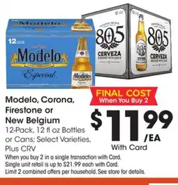 Ralphs Modelo, Corona, Firestone or New Belgium offer
