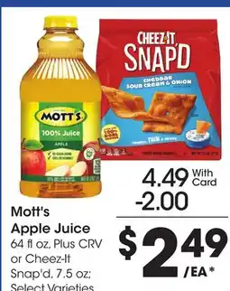 Ralphs Mott's Apple Juice offer