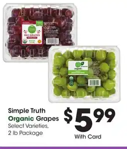 Ralphs Simple Truth Grapes offer
