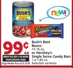 Vons Bush's Best Beans 15-16 oz. or Hershey's Single Serve Candy Bars 1.4-1.85 oz offer