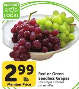 Vons Red or Green Seedless Grapes offer