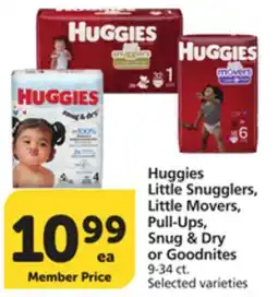 Vons Huggies Little Snugglers, Little Movers, Pull-Ups, Snug & Dry or Goodnites offer