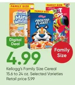 Stater Bros Kellogg's Family Size Cereal offer