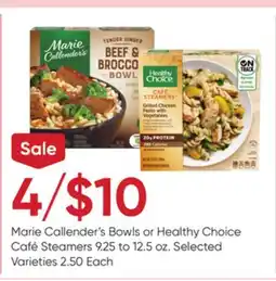 Stater Bros Marie Callender's Bowls or Healthy Choice Café Steamers offer