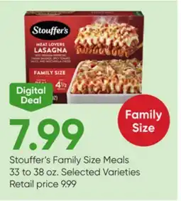 Stater Bros Stouffer's Family Size Meals offer
