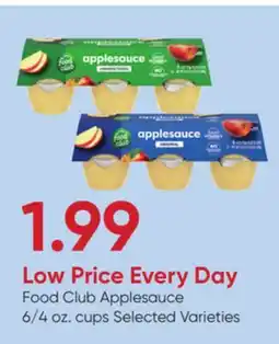Stater Bros Food Club Applesauce offer