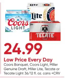 Stater Bros Coors Banquet, Coors Light, Miller Genuine Draft, Miller Lite, Tecate or Tecate Light offer