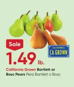 Stater Bros Bartlett or Bosc Pears offer