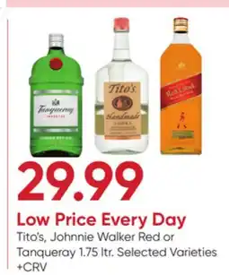 Stater Bros Tito's, Johnnie Walker Red or Tanqueray offer