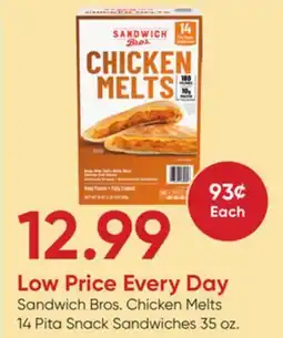 Stater Bros Sandwich Bros. Chicken Melts 14 Pita Snack Sandwiches offer