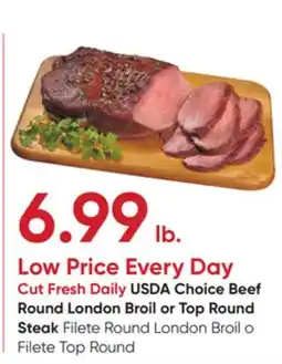 Stater Bros USDA Choice Beef Round London Broil or Top Round Steak offer