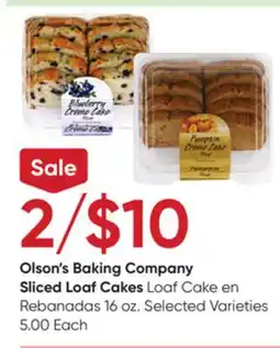 Stater Bros Olson's Baking Company Sliced Loaf Cakes offer