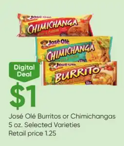 Stater Bros José Olé Burritos or Chimichangas offer
