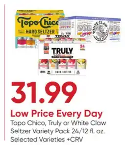 Stater Bros Topo Chico, Truly or White Claw Seltzer Variety Pack offer