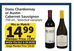 Albertsons Daou Chardonnay or Austin Cabernet Sauvignon offer