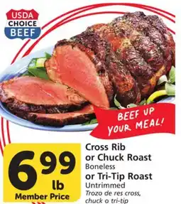 Albertsons Cross Rib or Chuck Roast Boneless or Tri-Tip Roast Untrimmed offer