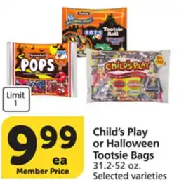 Albertsons Child's Play or Halloween Tootsie Bags offer