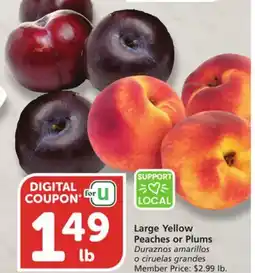 Albertsons Large Yellow Peaches or Plums offer