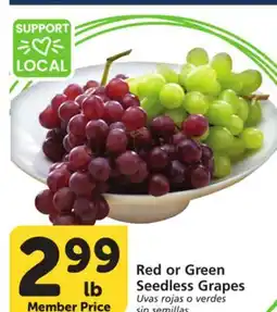 Albertsons Red or Green Seedless Grapes offer