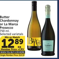 Albertsons Butter Chardonnay or La Marca Prosecco offer