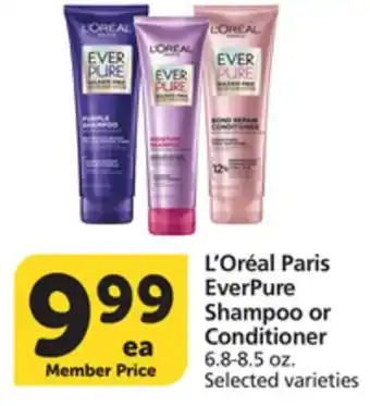Albertsons L'Oréal Paris EverPure Shampoo or Conditioner offer