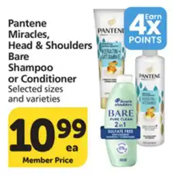 Albertsons Pantene Miracles, Head & Shoulders Bare Shampoo or Conditioner offer
